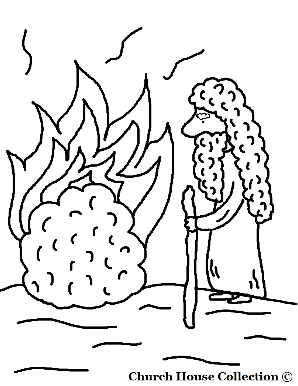Moses And The Burning Bush Coloring Pages